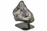Amethyst Geode with Calcite on Metal Stand - Uruguay #199667-4